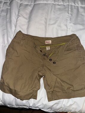 Mossimo Supply Co. Tan Cotton Button-Front Shorts